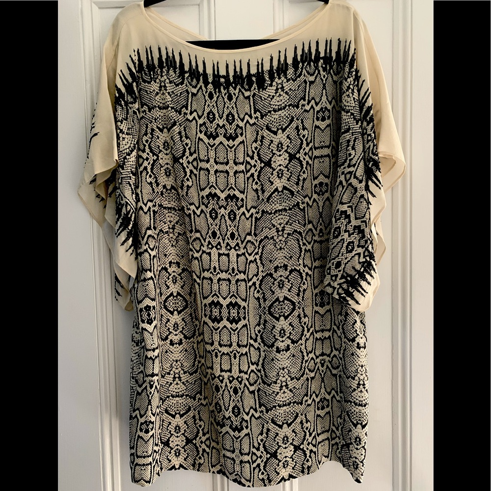 Paula Hermanny Silk Dress with Black Beads, Medium